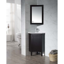 Stufurhome TY-650ES Monte 25 Inch Corner Bathroom Vanity with Medicine Cabinet