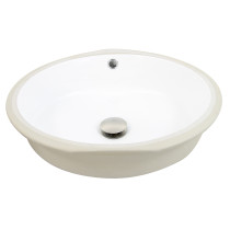 Nantucket Sinks UM-16CW Oval Undermount Ceramic Sink In White