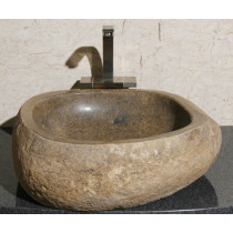 Allstone V-VNRAMS-#11 Amberstone Natural Boulder Granite Vessel Sink