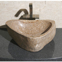 Allstone V-VNRAMS-#2 Amberstone Natural Boulder Granite Vessel Sink