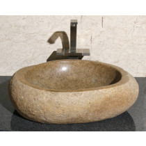 Allstone V-VNRAMS-#4 Amberstone Natural Boulder Granite Vessel Sink