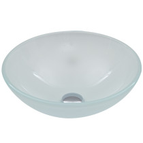 VIGO VG07043 White Frost Above Counter Glass Vessel Bathroom Sink