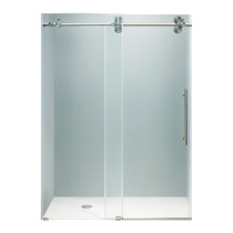VIGO VG6041STCL6066 Elan Sliding Frameless Tub Door With Clear Glass and Stainless Steel Hardware