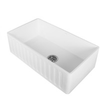 VIGO VGRA3618CS 36 Inch Acrylic Resin Farmhouse Kitchen Sink in White