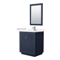 Wyndham WCF111130SBNC2UNSM24 30 Inch Single Bathroom Vanity in Dark Blue
