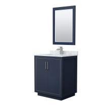 Wyndham WCF111130SBNCMUNSM24 Icon 30 Inch Single Bathroom Vanity in Dark Blue