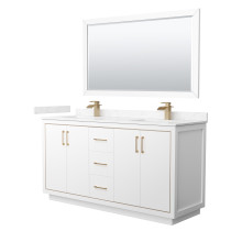 Wyndham WCF111166DWZC2UNSM58 Icon 66 Inch Double Bathroom Vanity in White