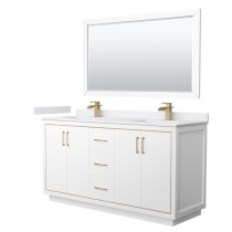 Wyndham WCF111166DWZWCUNSM58 Icon 66 Inch Double Bathroom Vanity in White