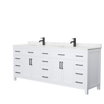 Wyndham WCG242484DWBCCUNSMXX Beckett 84 Inch Double Bathroom Vanity With Marble Top in White