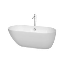 Wyndham WCOBT100060ATP11PC Melissa Bathtub in White Chrome with Faucet