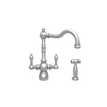 Whitehaus WHEG-34654-C Englishhaus Dual Lever Handle Faucet with Solid Brass Side Spray