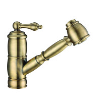 Whitehaus WHKPSL3-2222-NT-AB Vintage III Plus Antique Brass Single Faucet