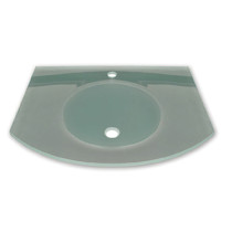 Whitehaus WHLOOM-C Arched 1/2" Matte Glass Counter Top With Integrated Round Basin