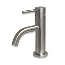 Whitehaus WHS1010-SB-BSS Solid Stainless Steel Single Lever Lavatory Faucet