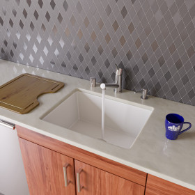 ALFI brand AB2420UM 24" Undermount Single Granite Composite Kitchen Sink