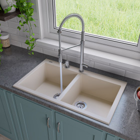 ALFI brand AB3420DI  34" Drop-In Double Bowl Granite Kitchen Sink