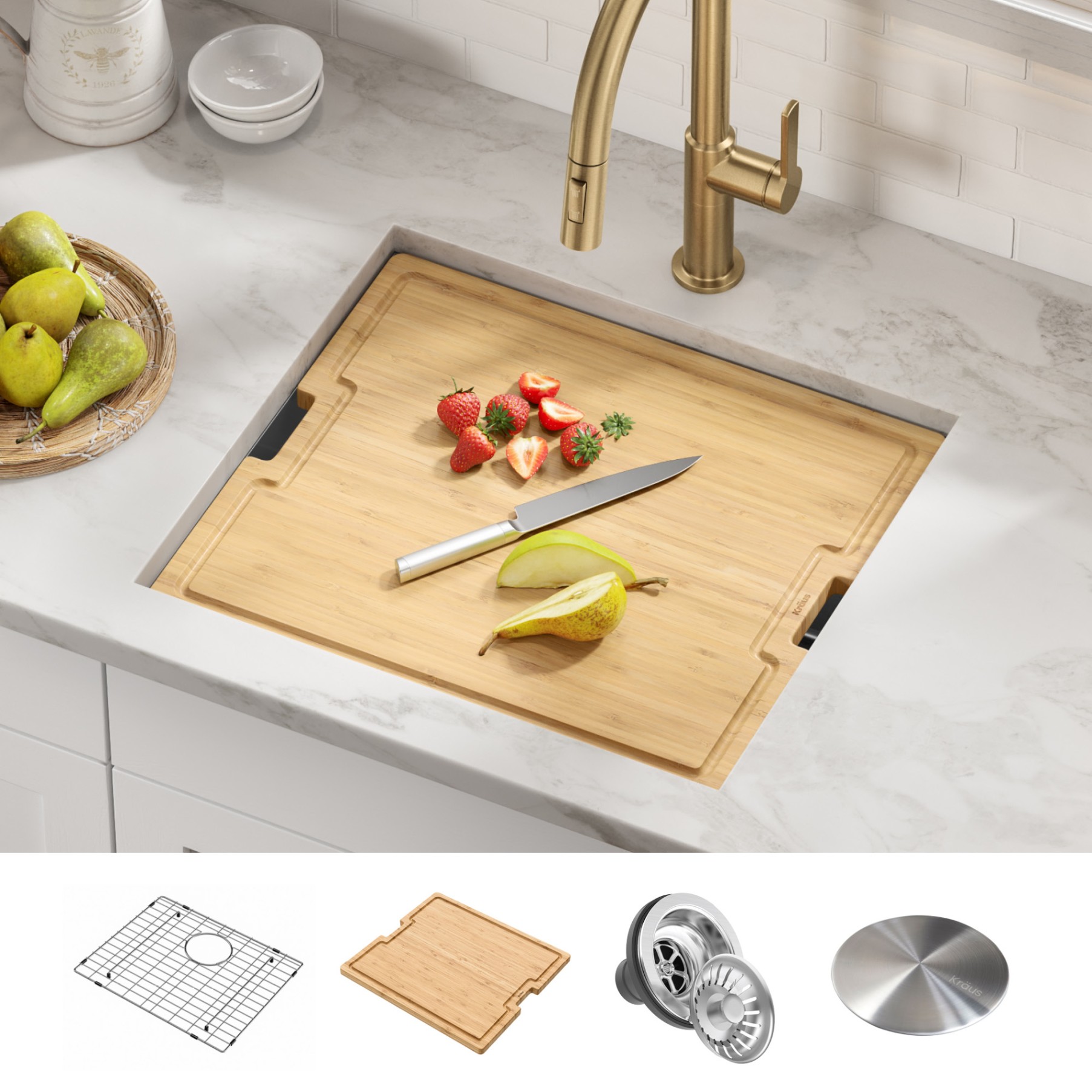 Kraus KWU111-21 Kore™ 21” Undermount Stainless Steel Single Bowl 