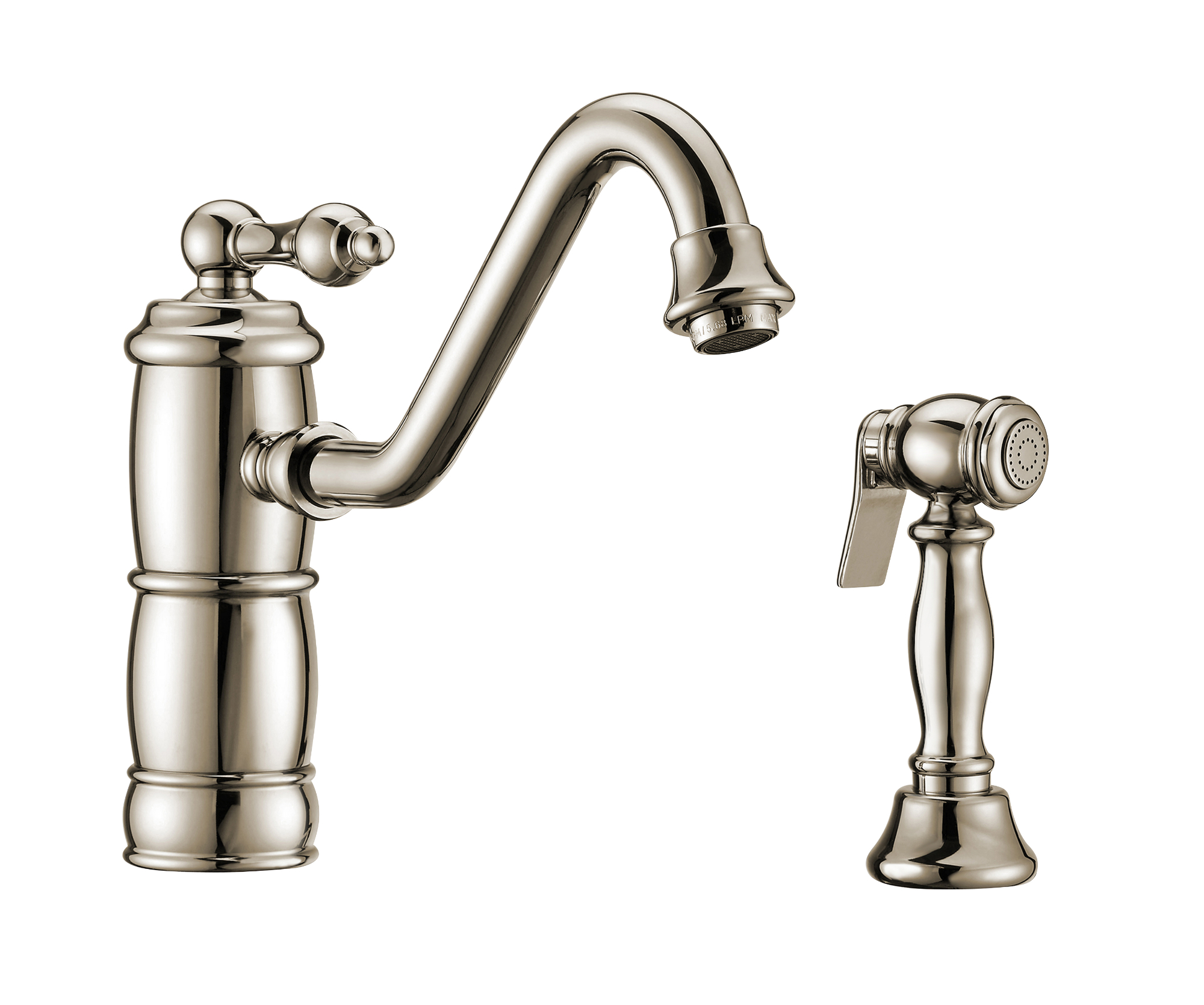 Whitehaus WHKTSL3-2200-NT Vintage III Plus Single Faucet w/ Side Spray